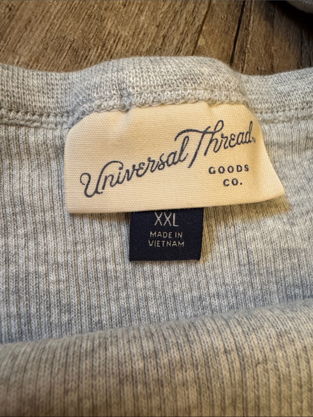Universal Thread Heather Cream Scoop Neck Ribbed Crop Top - Picture 2 of 3